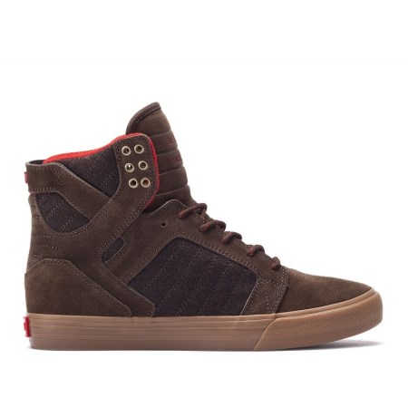 Supra Skytop Mens High Tops Shoes Brown UK 93PDC